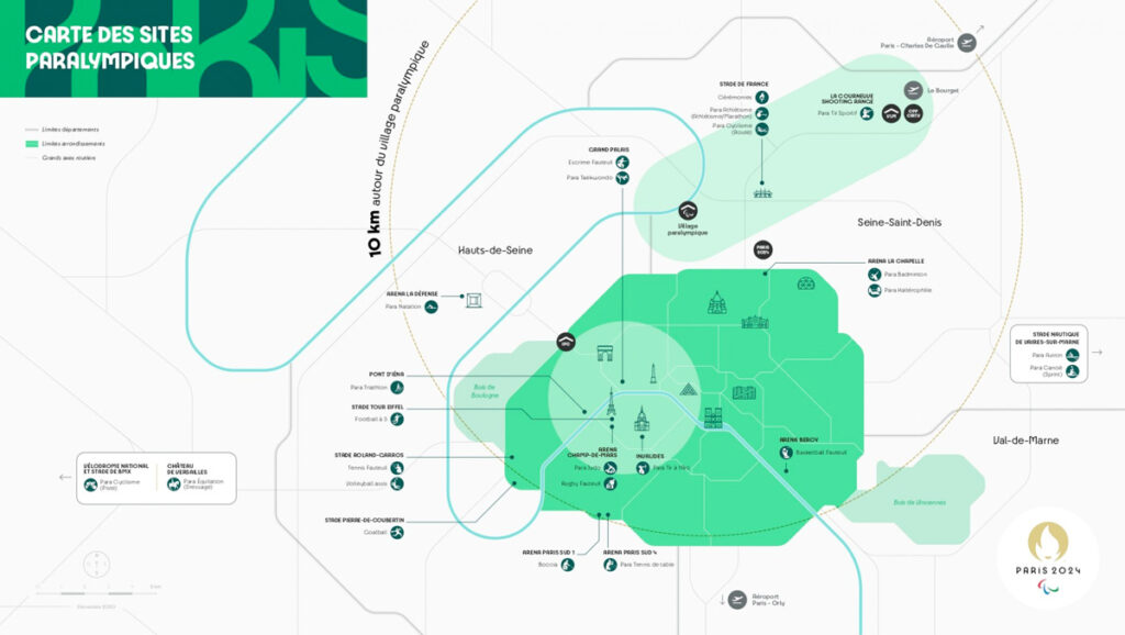 Plan des sites pour les Paralympiques 2024