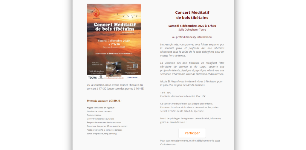 exemple site internet association le chant de la conscience concert