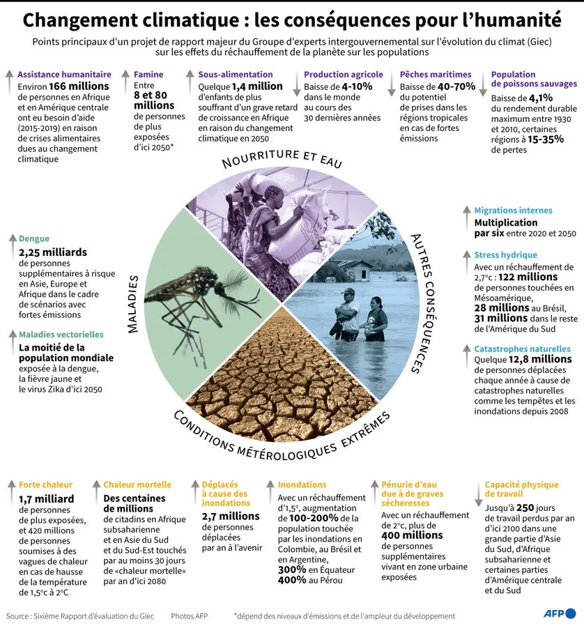 Changement climatique : les conséquences pour l'humanité• Crédits : SOPHIE RAMIS, GAL ROMA - AFP